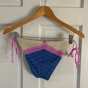 Crochet Bottoms in Blue, Pink, and Cream